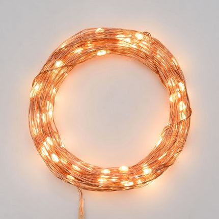 Weihnachtsgirlande 5M Tannengirlande mit 100 Mini-LEDs, Warm Licht, mit Batterien, für Außen