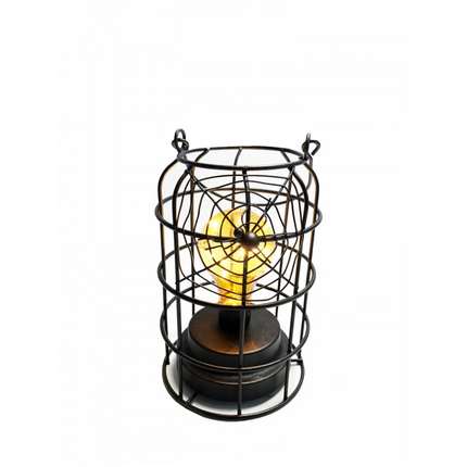 Spinnennetz Tischlampe und Haken, mit Glühbirne und Mini-LEDs, Warmes Licht, mit Batterien
