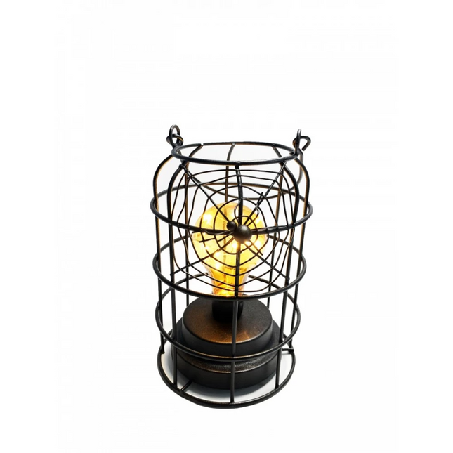 Spinnennetz Tischlampe und Haken, mit Glühbirne und Mini-LEDs, Warmes Licht, mit Batterien