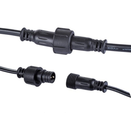 Kabel 10M mit 10 Fassungen E27, Schwarzes Kabel 2 x 0.75mm², Verbindbar max. 1000W, für Außen