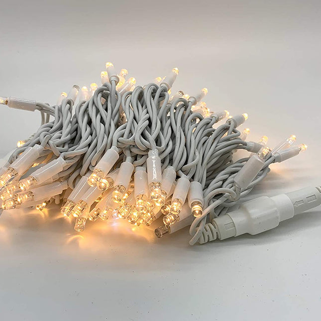 Weiße Lichterkette 10M mit 100 Premium-LEDs, Warm Licht, Verbindbar 960M, Für Außen