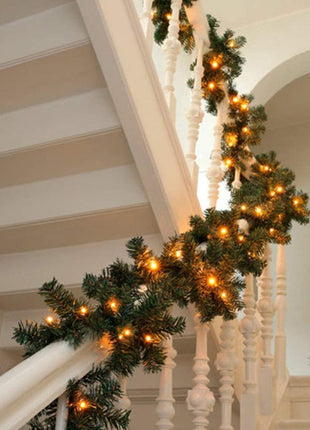 Weihnachtsgirlande 5M Tannengirlande mit 80 Mini-LEDs, Warm Licht, mit Batterien, für Außen