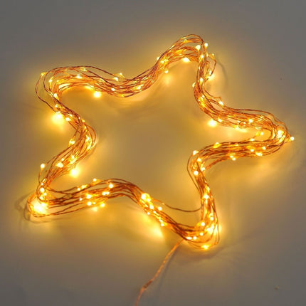 Kupfer Drahtlichterkette 20M mit 200 Mini-LEDs mit Transformator, Warm Licht, für Außen
