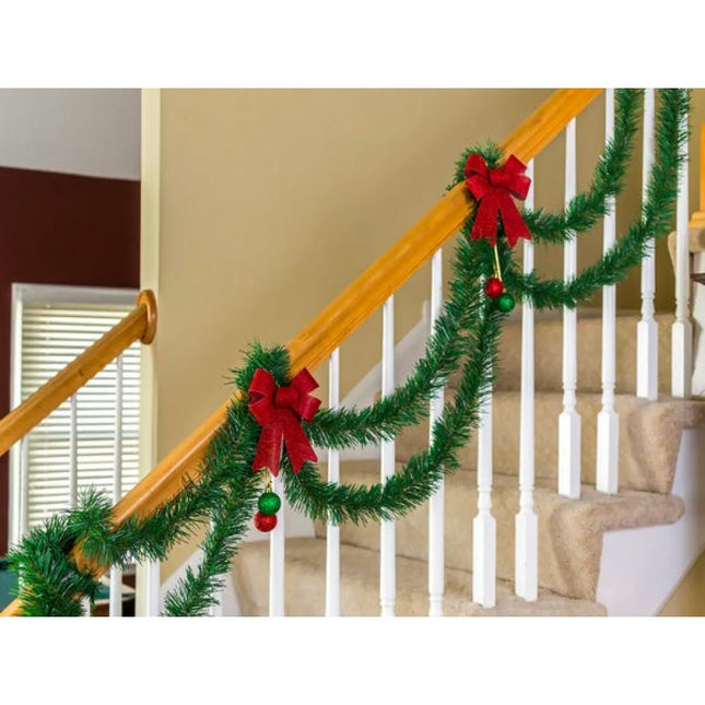 Weihnachtsgirlande 5M Tannengirlande mit 100 Mini-LEDs, Warm Licht, mit Batterien, für Außen