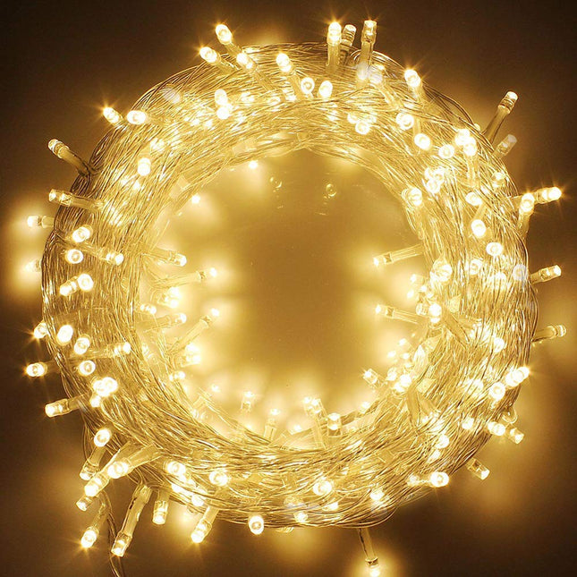Solar Lichterkette 30M mit 300 LEDs, 8 Programme, Warm Licht, mit Fernbedienung, für Außen