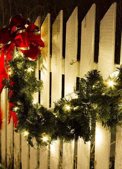 Weihnachtsgirlande 5M Tannengirlande mit 100 Mini-LEDs, Warm Licht, Verbindbar, für Außen