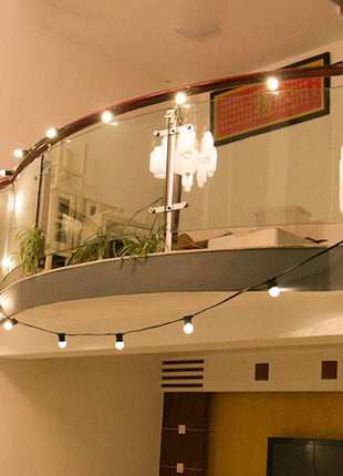 Kabel 100M mit 300 Fassungen E27 aus max. 15W, Schwarzes Kabel, für Außen