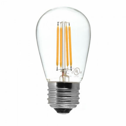 Lichterkette 15M mit 15 Pendel LED-Birnen, E27, 4W, Schwarzes Kabel, Verbindbar 150M, für Außen