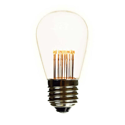 Lichterkette 10M mit Klar 20 Birnen mit 9 LEDs, E27 1W, Dimmbar, Schwarzes Flachkabel/Rundkabel, Warm Licht, Verbindbar 500M, für Außen