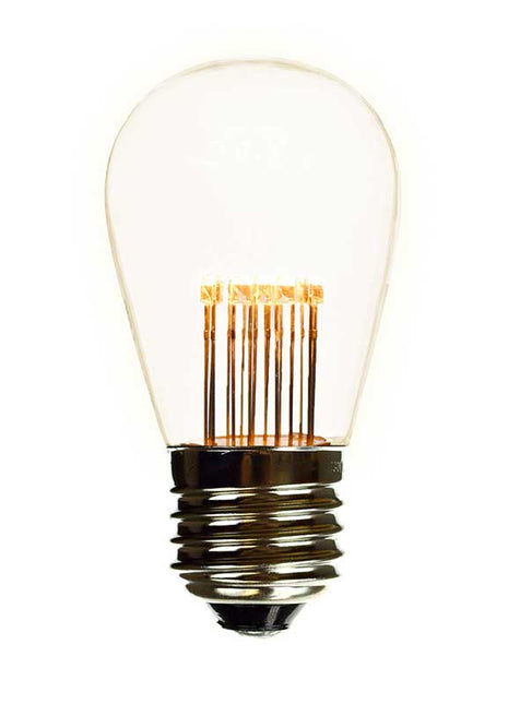 Lichterkette 10M mit Klar 20 Birnen mit 9 LEDs, E27 1W, Dimmbar, Schwarzes Flachkabel/Rundkabel, Warm Licht, Verbindbar 500M, für Außen