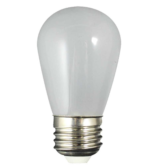 Lichterkette 10M mit 20 Mattweiß Birnen-LEDs E27 1W, Dimmbar, Schwarzes Flachkabel/Rundkabel, Warm Licht, Verbindbar 500M, für Außen