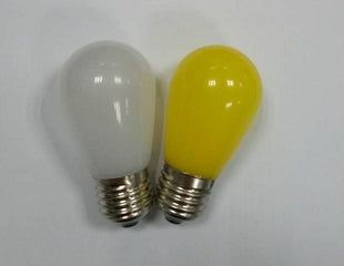 Lichterkette 5M mit 10 Mattweiß LED-Birnen, E27, 1W, Kunststoff, Dimmbar, Weißes Kabel, Verbindbar 1000M, für Außen