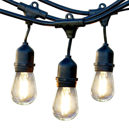 Lichterkette 10M mit Pendel mit 20 Birnen-LEDs, E27, 4W, Schwarzes Kabel, Verbindbar 120M, für Außen