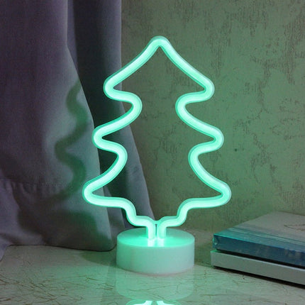 Dekorative Lampe Tannenbaum Sign mit Ständer, Nachtlicht, Warm Licht, mit Batteriebetrieb