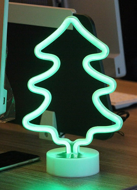 Dekorative Lampe Tannenbaum Sign mit Ständer, Nachtlicht, Warm Licht, mit Batteriebetrieb
