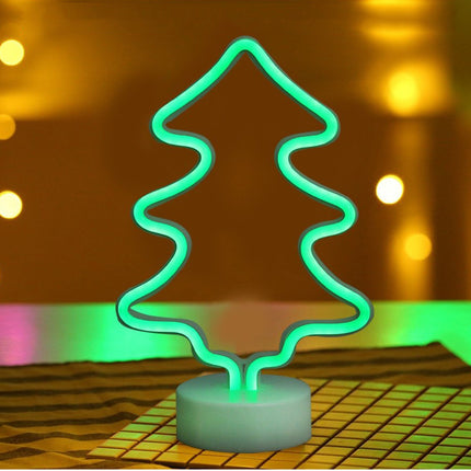 Dekorative Lampe Tannenbaum Sign mit Ständer, Nachtlicht, Warm Licht, mit Batteriebetrieb