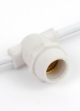 Lichterkette 5M mit 10 Große Filament Glühbirnen, E27, 25W, Dimmbar, Weißes Kabel, Warm Licht, Verbindbar 40M, für Außen