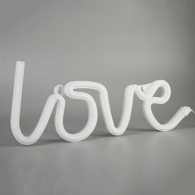 Dekorative Wort Neon LOVE, Nachtlicht, Warm Licht, mit Batteriebetrieb