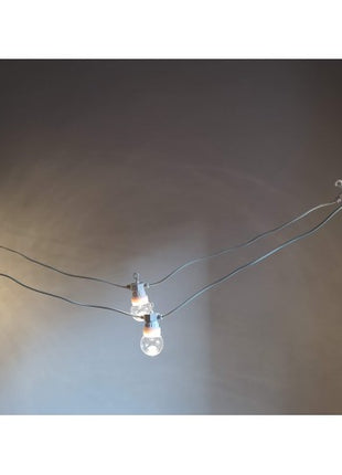 Lichterkette 10M mit 20 Klar LED-Lampen, Weißes Kabel, Natürliche Licht, Verbindbar 30M, für Außen