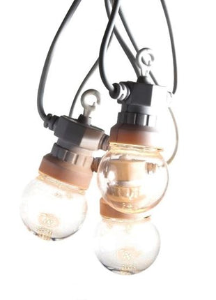 Lichterkette 10M mit 20 Klar LED-Lampen, Weißes Kabel, Natürliche Licht, Verbindbar 30M, für Außen