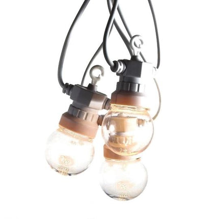 Lichterkette 10M mit 20 Klar LED-Lampen, Weißes Kabel, Natürliche Licht, Verbindbar 30M, für Außen