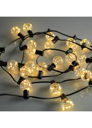 Lichterkette 8,7M mit 30 LED Lampen + 3 Geschenk, E12, Schwarzes Kabel, Warm Licht, für Außen