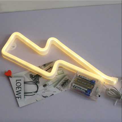 LED Neon Sturmsignal, Warm Licht mit batteriebetrieben