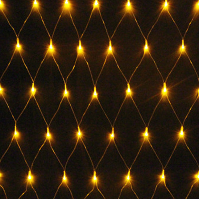 Lichternetz 1,5M × 1,5M mit 120 LEDs, Durchsichtig Kabel, Warm Licht, Verbindbar 4,5M, für Außen