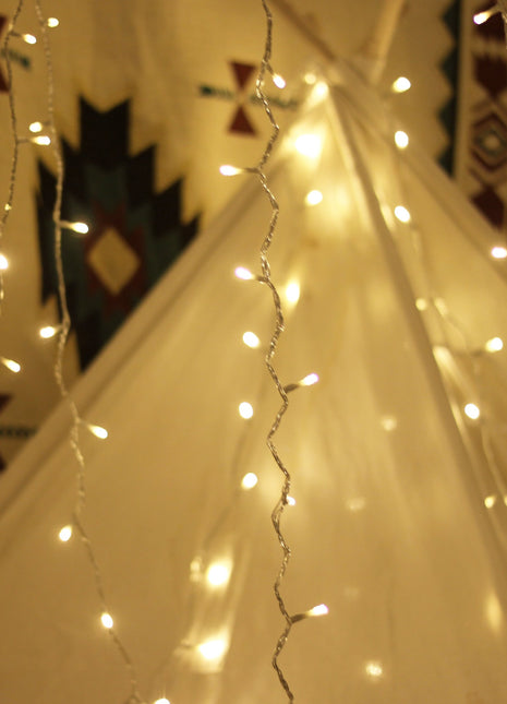 Deko Lichterkette 100M mit 800 Mini-LEDs, Durchsichtig Kabel, Warm Licht, für Außen