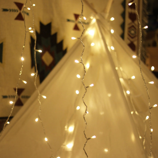 Deko Lichterkette 100M mit 800 Mini-LEDs, Durchsichtig Kabel, Warm Licht, für Außen