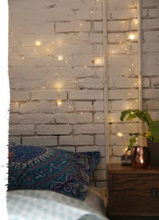 Kupferdraht Lichterkette 50M mit 500 LEDs mit Transformator, Warm Licht, für Außen