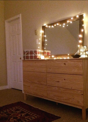 Kupferdraht Lichterkette 5M mit 50 Mini-LEDs, mit 10 abnehmbaren Haken, Warm Licht, Batteriebetrieb