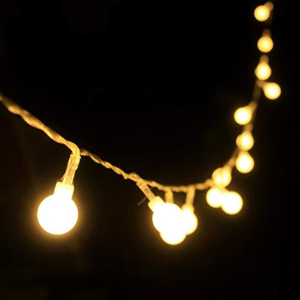 Lichterkette 10M mit 100 LEDs, Durchsichtig Kabel, Warm Licht, Strombetrieben, Verbindbar 200M, für Außen