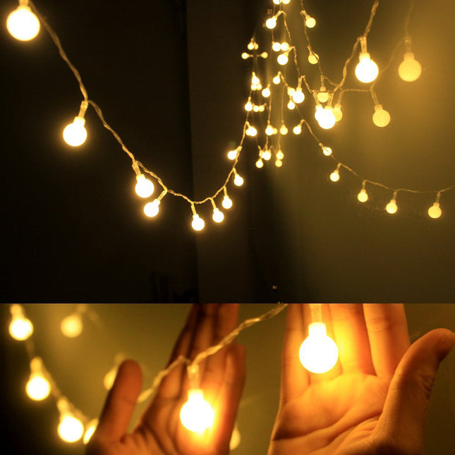 Lichterkette 10M mit 100 LEDs, Durchsichtig Kabel, Warm Licht, Strombetrieben, Verbindbar 200M, für Außen