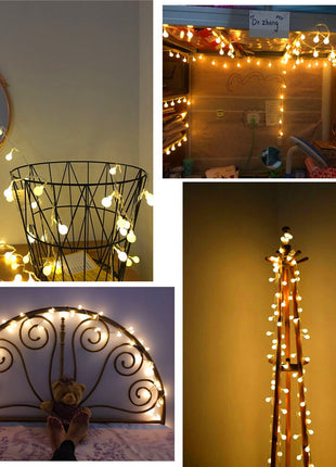 Lichterkette 10M mit 100 LEDs, Durchsichtig Kabel, Warm Licht, Strombetrieben, Verbindbar 200M, für Außen