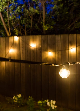 Lichterkette 5M mit 10 Speziellen Lampen-LEDs, Weißes Kabel, Warm Licht, Verbindbar 1000M, für Außen