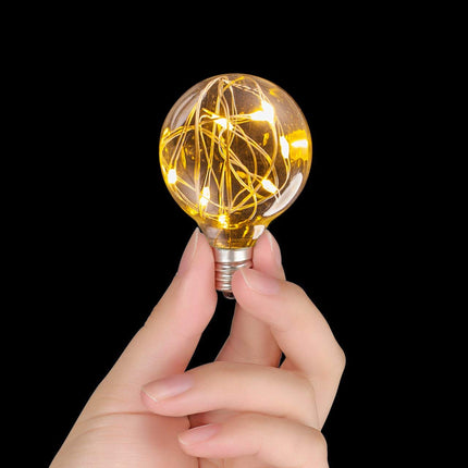 Lichterkette 8,7M mit 30 LED Lampen + 3 Geschenk, E12, Schwarzes Kabel, Warm Licht, für Außen