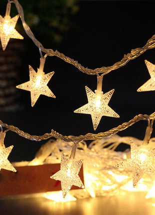 Dekorative Lichterkette 50M mit 400 Sternen mit LEDs, Warm Licht, Für Außen