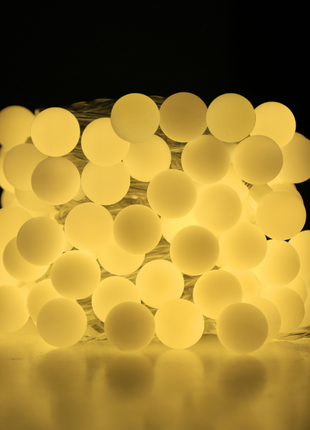 Lichterkette 10M mit 100 LEDs, Durchsichtig Kabel, Warm Licht, Strombetrieben, Verbindbar 200M, für Außen