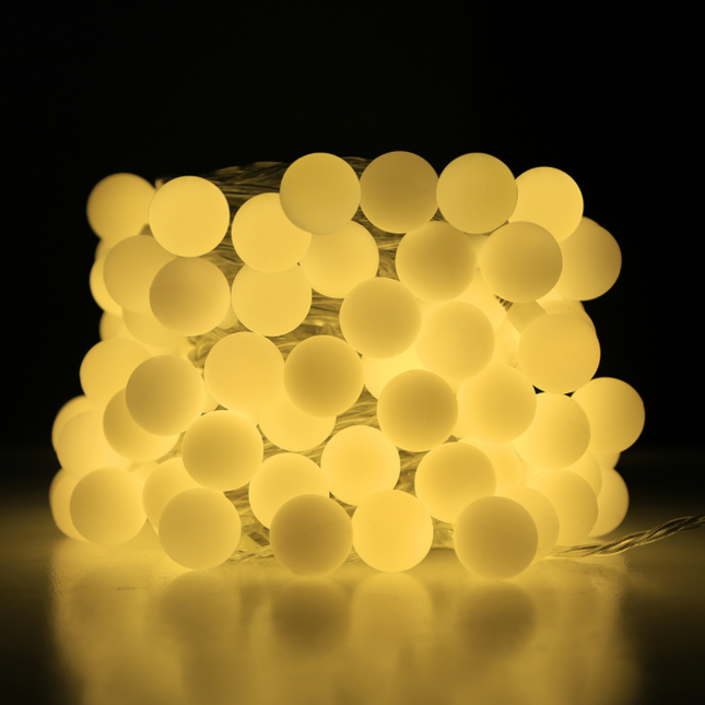 Lichterkette 10M mit 100 LEDs, Durchsichtig Kabel, Warm Licht, Strombetrieben, Verbindbar 200M, für Außen