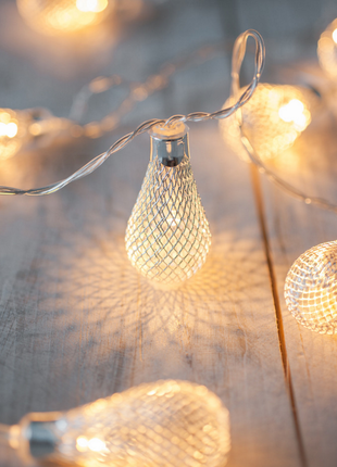 Dekorative Lichterkette 10M mit 100 Golden Mini-Kugel, Durchsichtig Kabel, Warm Licht, Verbindbar 50M