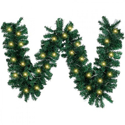 Weihnachtsgirlande 2,7M Tannengirlande mit 50 Mini-LEDs, Warm Licht, Verbindbar, für Außen
