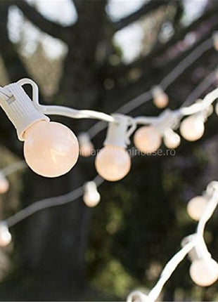 Zickzack Lichterkette 10M mit 25 + 2 Geschenke Glühlampen Filament E12, 10W, Verbindbar 20M, für Außen