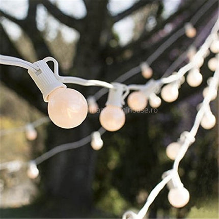 Zickzack Lichterkette 10M mit 25 + 2 Geschenke Glühlampen Filament E12, 10W, Verbindbar 20M, für Außen