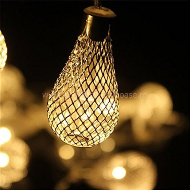 Dekorative Lichterkette 10M mit 100 Golden Mini-Kugel, Durchsichtig Kabel, Warm Licht, Verbindbar 50M