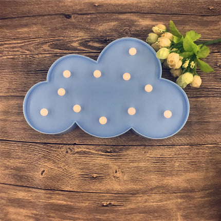 Volumetrische Förmchen Beleuchtete blau Wolke, Warm Licht, mit Batteriebetrieb