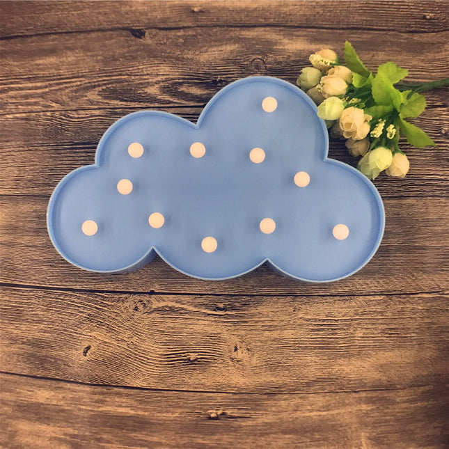 Volumetrische Förmchen Beleuchtete blau Wolke, Warm Licht, mit Batteriebetrieb