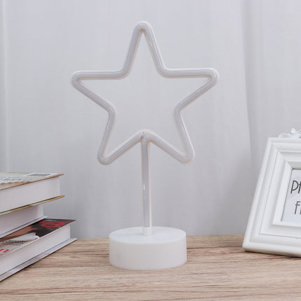 Dekorative Lampe Typ Stern, Neonlichter mit Ständer, Warm Licht, Batteriebetrieb
