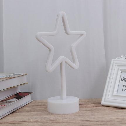 Dekorative Lampe Typ Stern, Neonlichter mit Ständer, Warm Licht, Batteriebetrieb