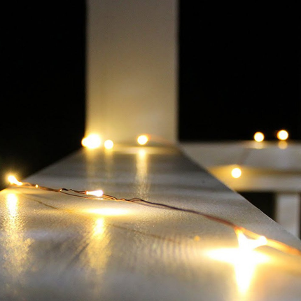 Kupferdraht Lichterkette 3M mit 30 Mini-LEDs, Warm Licht, 8 Modi und Fernbedienung, Batteriebetrieb